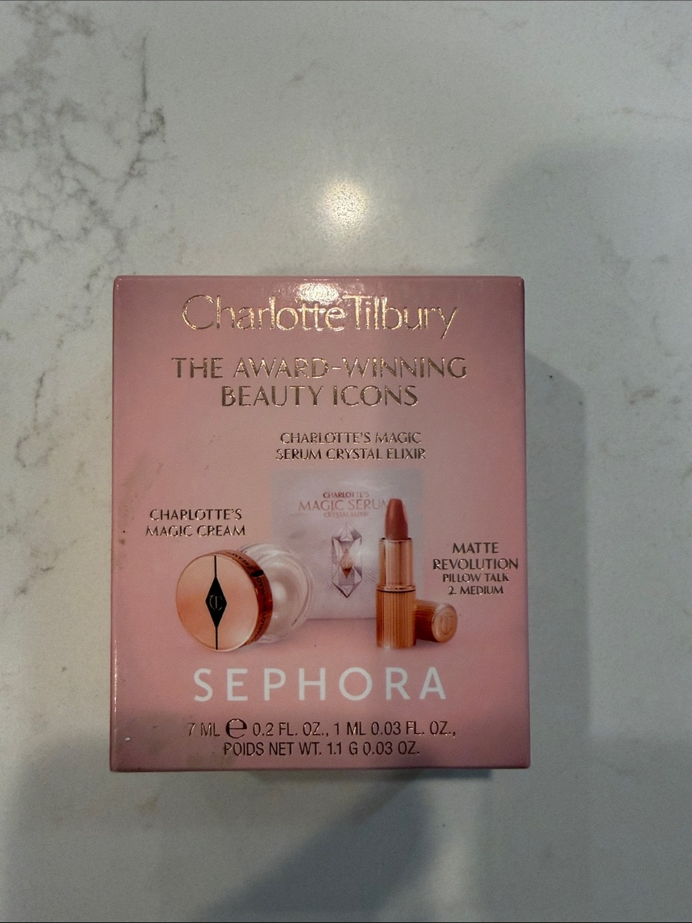 Charlotte Tilbury Mini Beauty Icons Set — Soft Pink & Rose Gold Accents